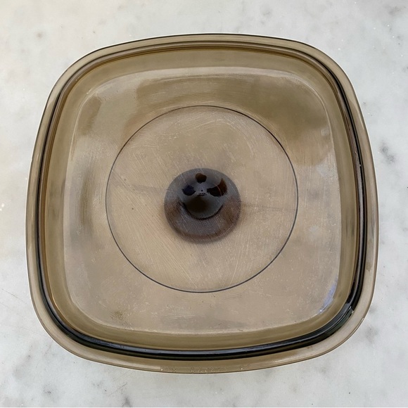 Pyrex 7” x 7” Elegant Brown Glass Lid for Cookware - Picture 2 of 4